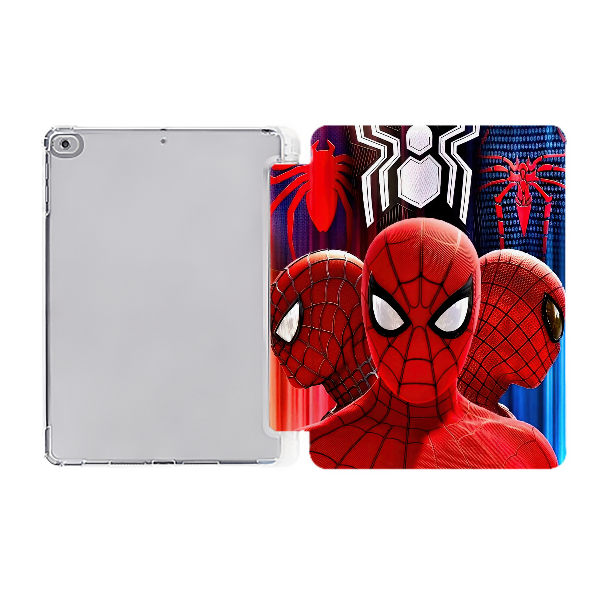 （画像用） Spider Man スパイダーマン IPad ケース ペン収納付き 三つ折りスタンド PUレザー×シリコン 対応機種9.5/10.5/10.9インチ